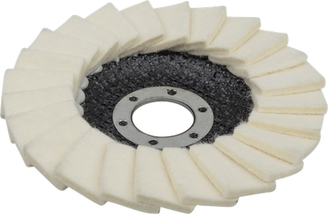 Wolfcraft Fächerscheibe | mit Filz | ø115 x 22mm | 1 Stück - 8424099