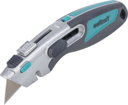 Wolfcraft professionelles Doppelsicherheitsmesser | mit Trapezklinge | 1 Stück - 4106000