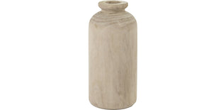 Houten vaasje wit 9x9x19,5cm