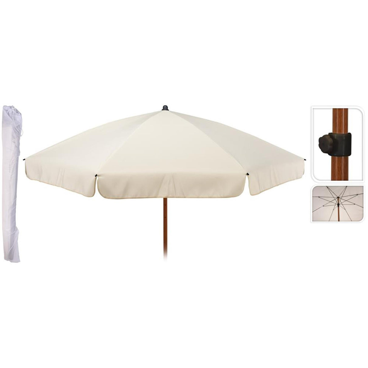 Pro garden tuinparasol 220cm ecru