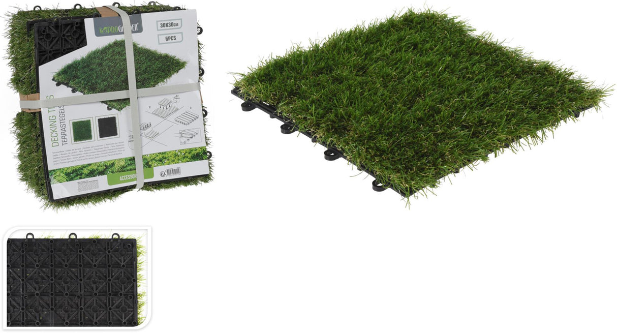 Progarden künstliche Grasfliesen 6 PCs