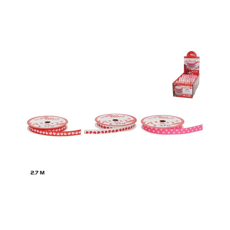 Geschenkband Herzen 3-fach sortiert 1cmx2,7m.