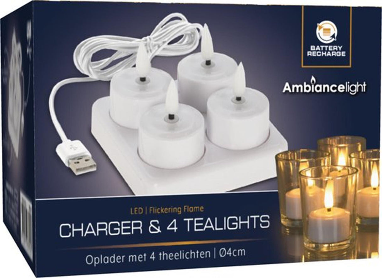 Andere Marken wiederaufladbares LED-Teelicht-Set 4-teilig
