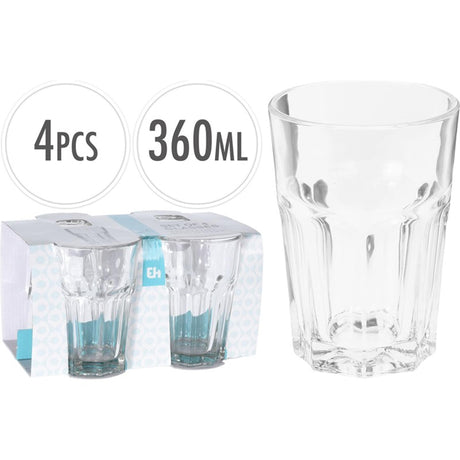 Excellent Houseware Trinkglas-Set, 4-teilig, 36 cl