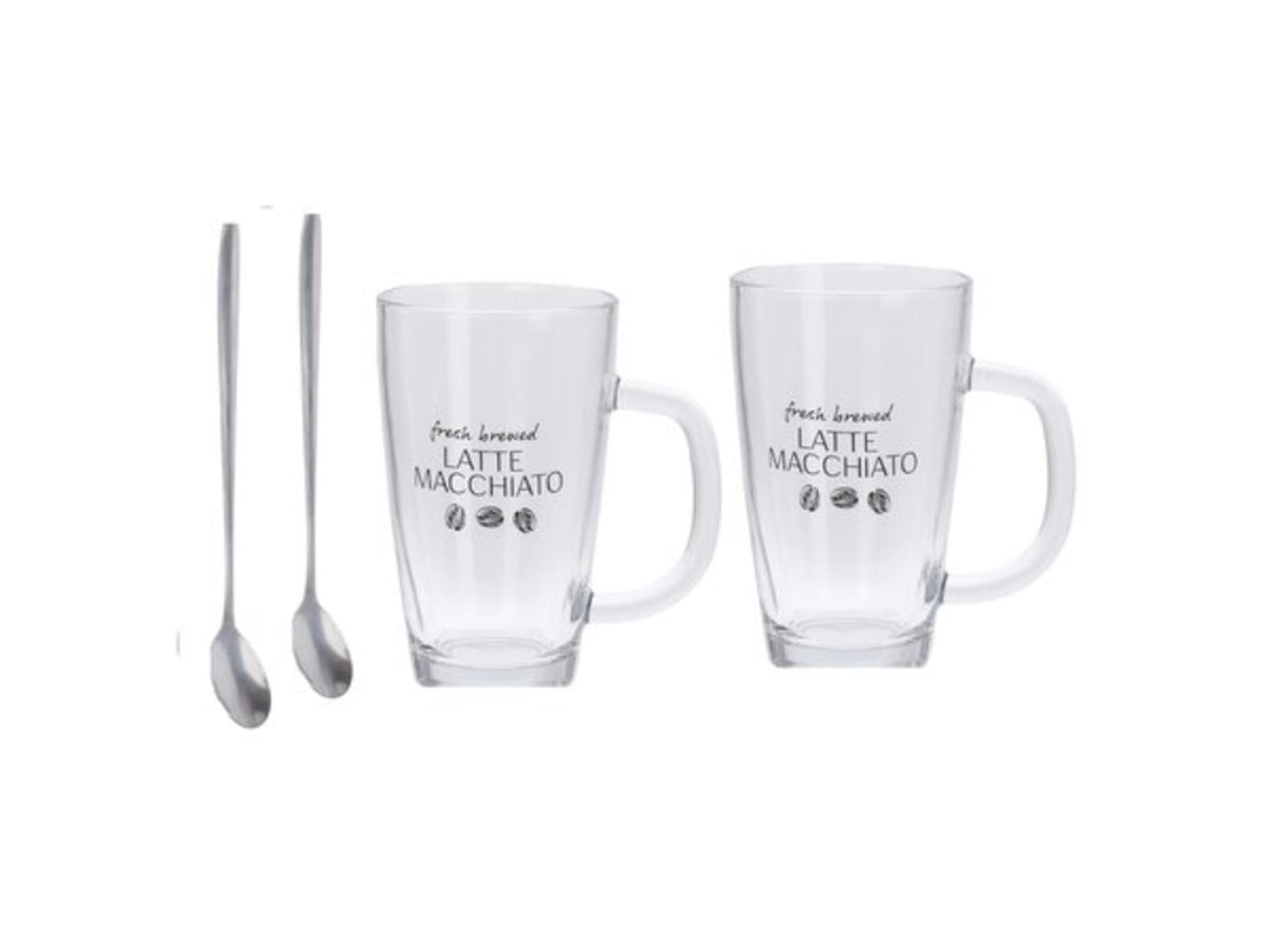 Excellent Houseware Latte Macchiato-Set, 4-teilig, 300 ml