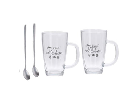Excellent Houseware Latte Macchiato-Set, 4-teilig, 300 ml