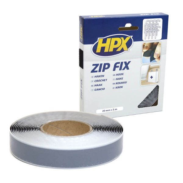 Baten Trading Company HPX Zip Fix Klettverschluss (Schlaufe) – Schwarz 20 mm x 5 m
