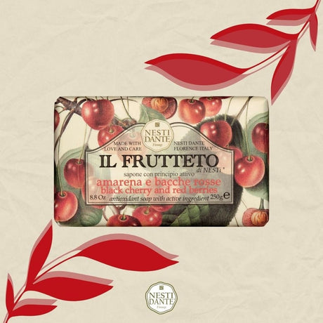 Nesti Dante Il Frutteto Seife mit schwarzen Kirschen und roten Beeren, 250 g.