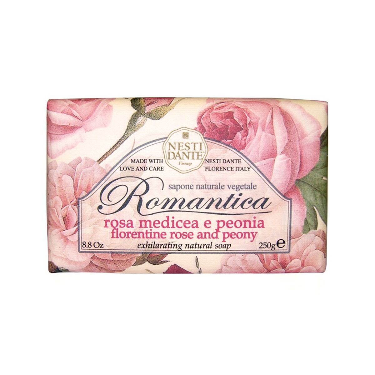 Nesti Dante Romantica Rosen-Pfingstrosen-Seife 250gr.