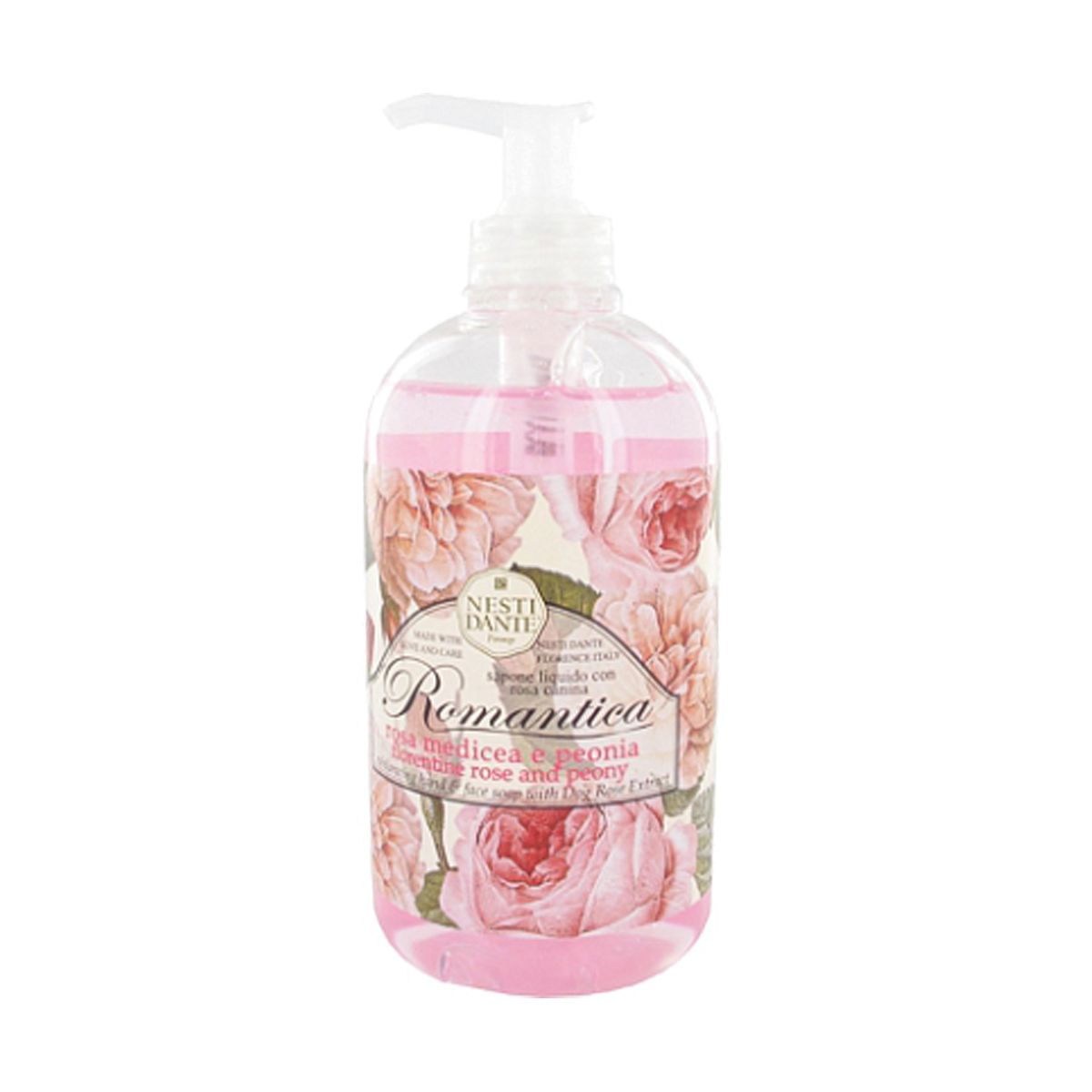 Nesti Dante Romantica Rose Pfingstrose Seifenpumpe 500 ml