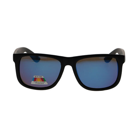 Spectrum polarisierte Sonnenbrille quadratisch mattschwarz blau Herren