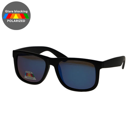 Spectrum polarisierte Sonnenbrille quadratisch mattschwarz blau Herren