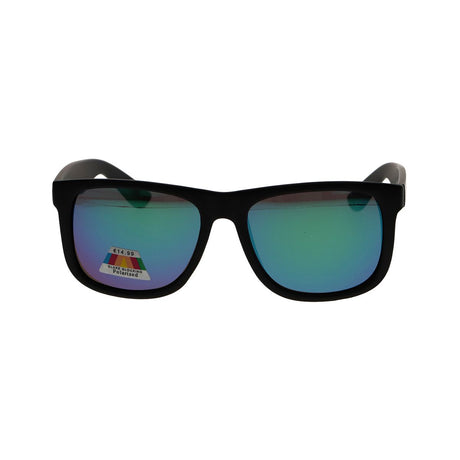 Spectrum polarisierte Sonnenbrille quadratisch mattschwarz grün Herren