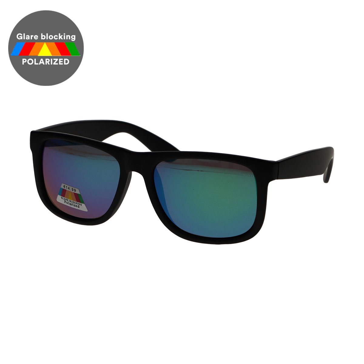 Spectrum polarisierte Sonnenbrille quadratisch mattschwarz grün Herren