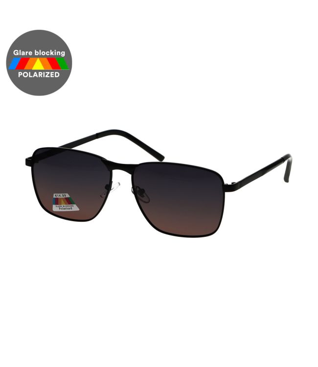 Spectrum polarisierte Sonnenbrille rechteckig matt schwarz braun Herren