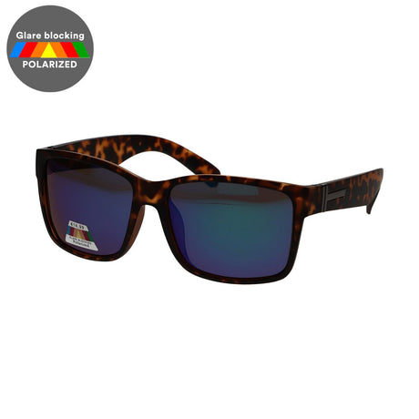 Spectrum polarisierte Sonnenbrille, quadratisch, Schildkrötenblau, Grün, Unisex