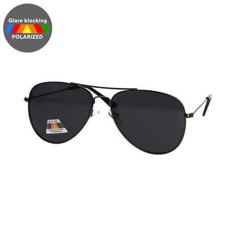 Spectrum polarisierte Sonnenbrille Pilot schwarz grau Herren