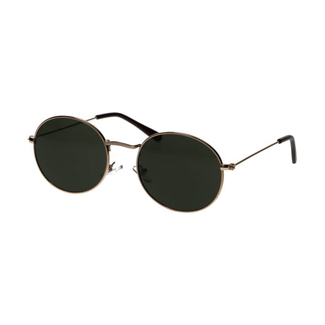 Spectrum-Sonnenbrille, flach, oval, goldfarben, Metall, grün, Unisex