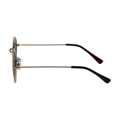 Spectrum-Sonnenbrille, flach, oval, goldfarben, Metall, braun, Unisex