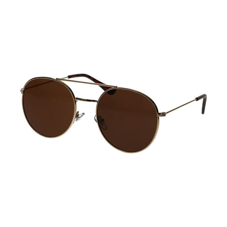 Spectrum-Sonnenbrille, rund, goldfarben, Metall, braun, Unisex