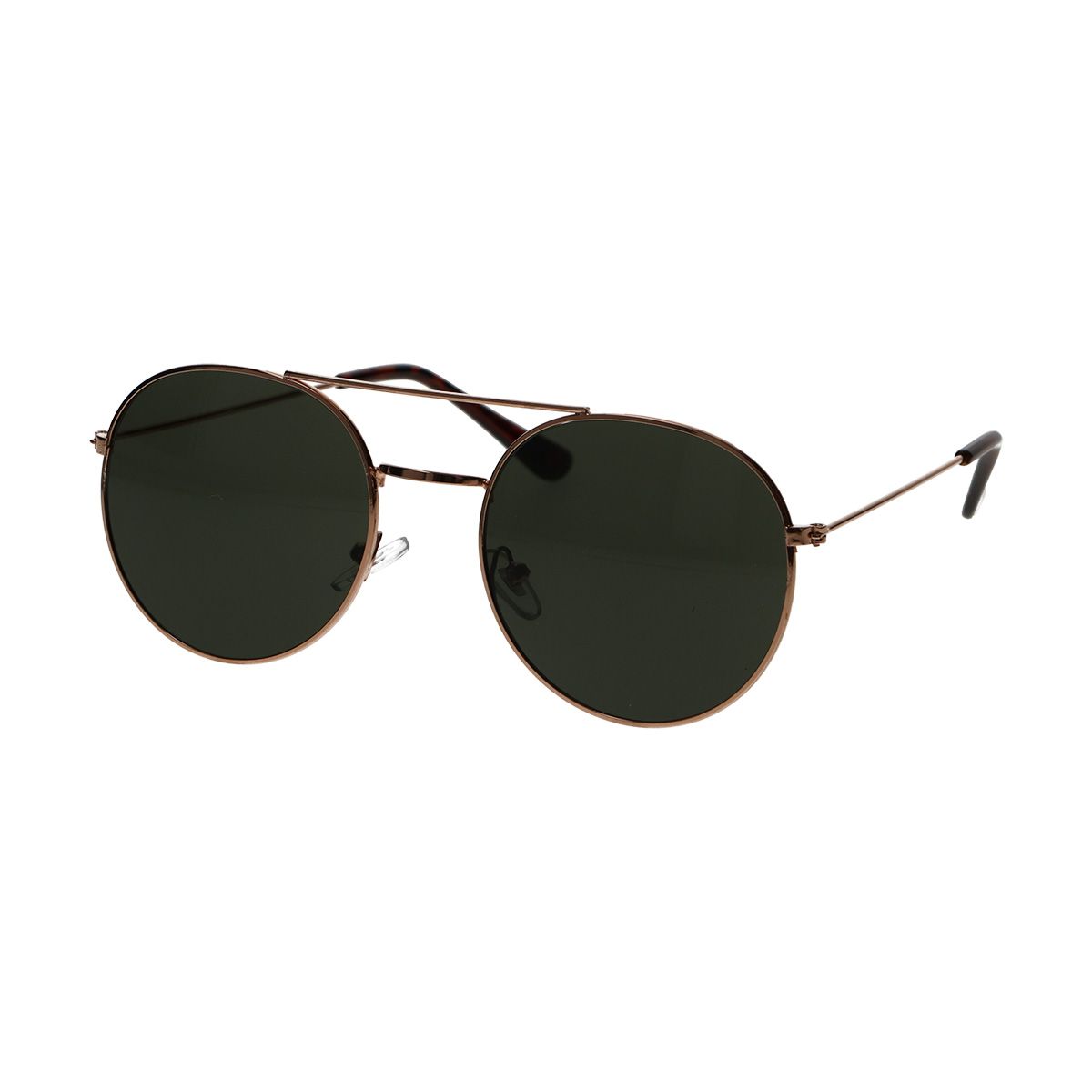 Spectrum Sonnenbrille rund, rosafarbenes Metall, grün, Unisex