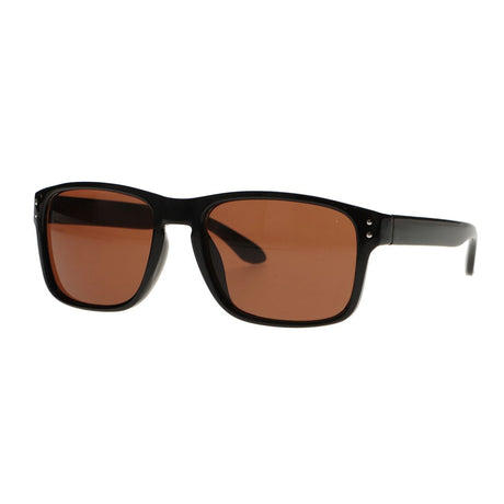 Spectrum Sonnenbrille, schwarzes Rechteck, braunes Glas, Unisex