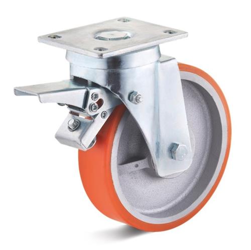 Torwegge Lenkrolle + Bremse Schwerlast 250x50mm (u)