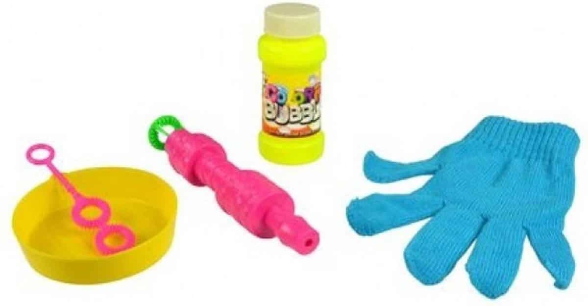 Jonotoys Seifenblasenbläser mit Handschuhen zum Abprallen der Blasen