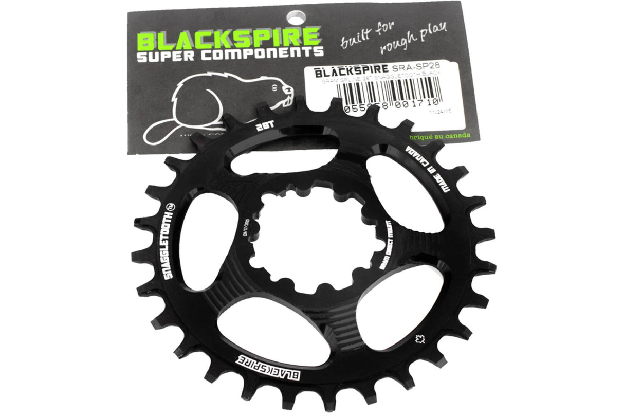 Schwarzklappkettenblatt -Snaggletooth SRAM Spline 28 6mm Offset
