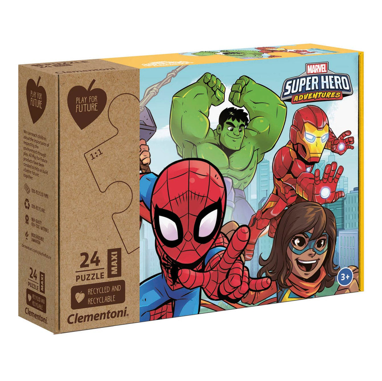 Clementoni spielen für zukünftige Maxi -Puzzle -Superhelden, 24st.