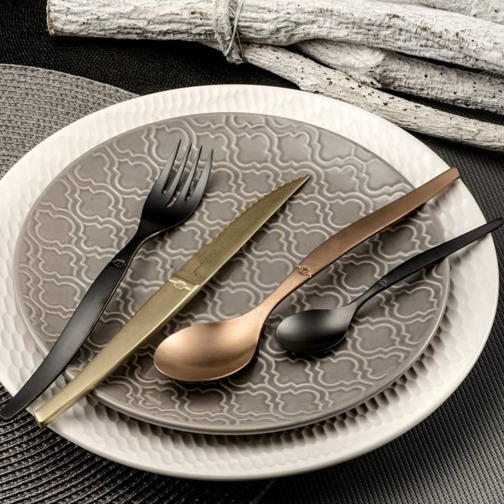 Lou Laguiole Lou Laguiole 16-teilige Besteckset Jet Stonewash Champagner