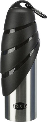 Trixie -Trinkflasche Edelstahl mit Plastik -Trinkschalen -Assorti
