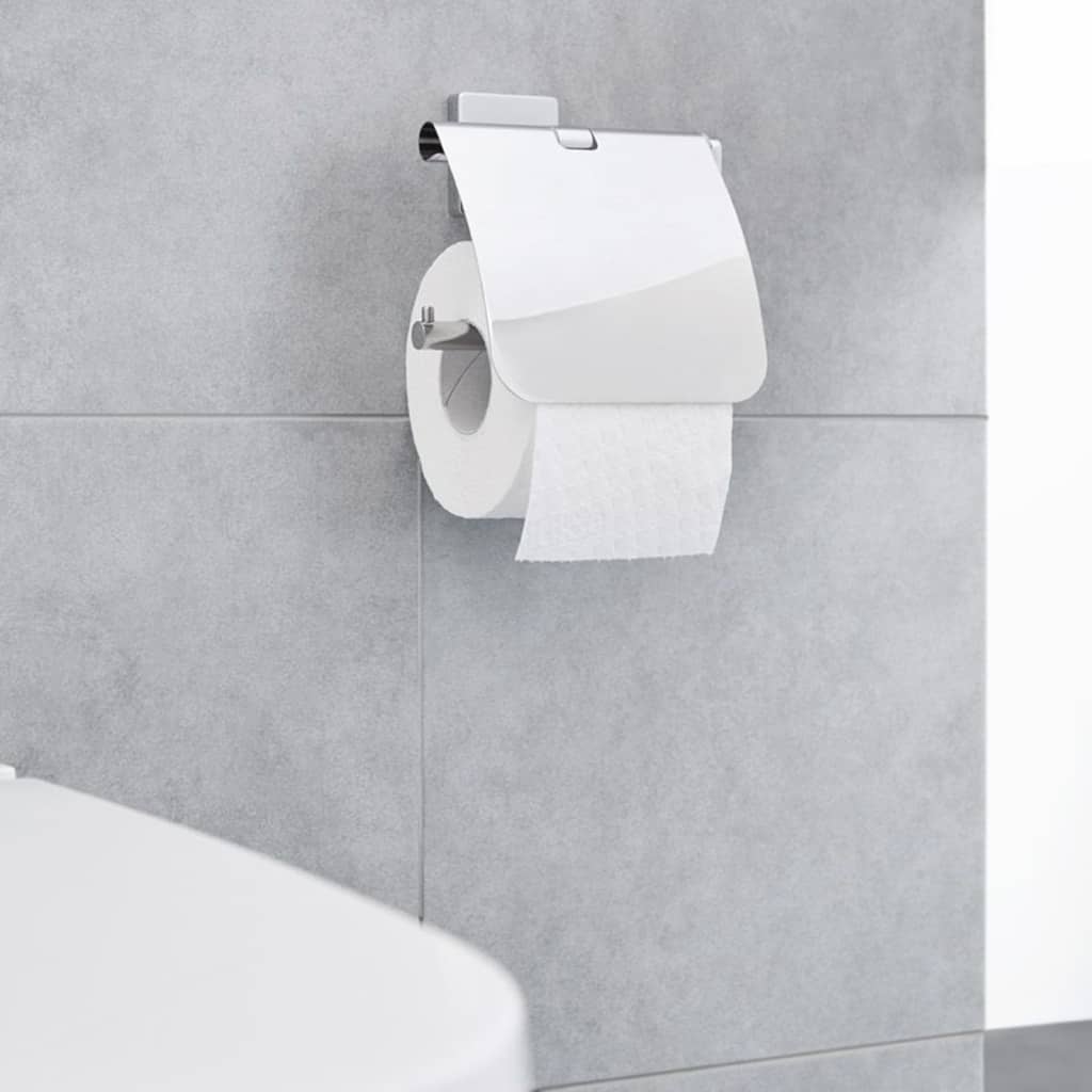 Little Wolke Little Wolke Toiletrolhalter mit Luno Deckel Silberfarbe
