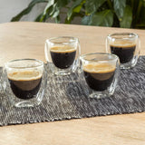 Hi Hi Espresso -Tassen doppelt gewaltet 4 St 80 ml transparent