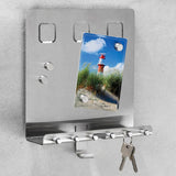 Hi Hi Memobord mit Schlüsselhaltern 28,5 x 25 x 8 cm Silberfarbe