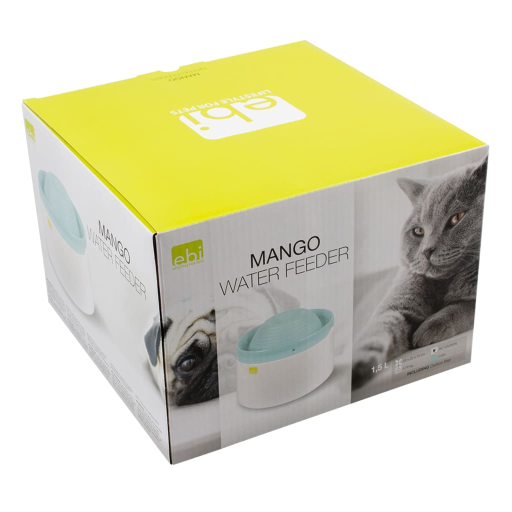 Ebi Water Bowl für Haustiere Mango 1,5 l blau