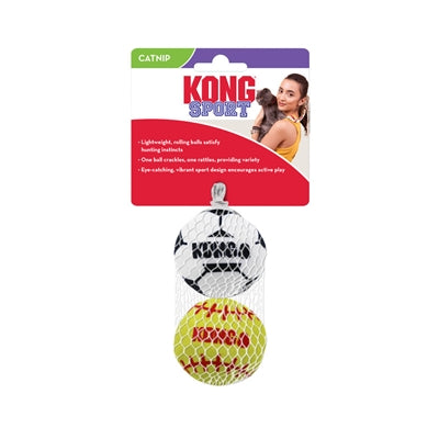 Kong Cat Sportbälle mit Katzenminister -Assorti