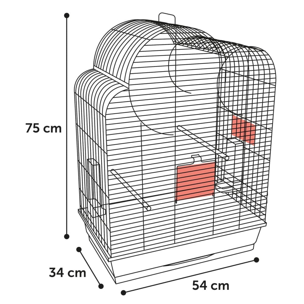 Flamingo Flamingo Shotet Cage Worker 1 54x34x75 cm Metallic Taupe