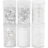 Kreativfirma Glitzer und Pailletten White, 6x5gr