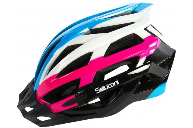 Salutoni Ladies Fahrradhelm Bluew White Pink 58-61 cm
