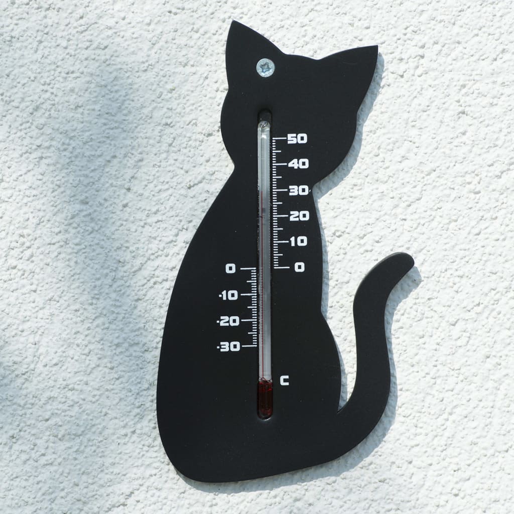 Natur Natur Wandthermometer Katze schwarz