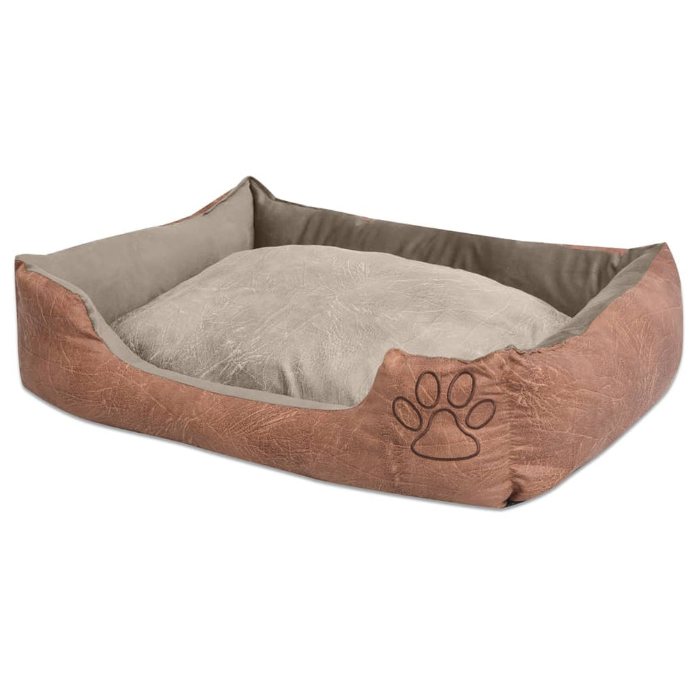 Vidaxl Hundebett küsst Pu-Art Ledergröße l Beige