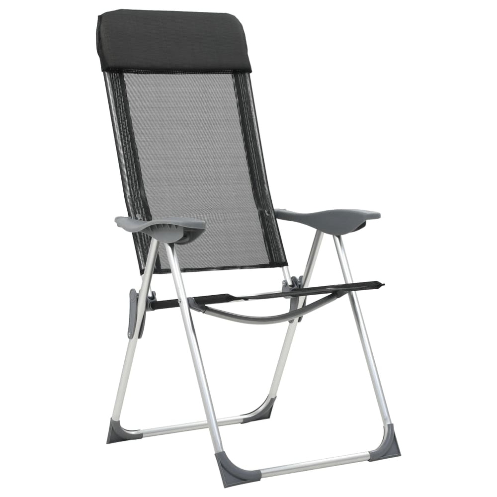 Vidaxl Campingstühle faltbare Aluminiumschwarz 2 Sts