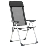 Vidaxl Campingstühle faltbare Aluminiumschwarz 2 Sts
