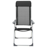 Vidaxl Campingstühle faltbare Aluminiumschwarz 2 Sts