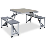 Vidaxl Camping -Tisch zusammenklappbar mit 4 Sitzen aus Stahl und Aluminium