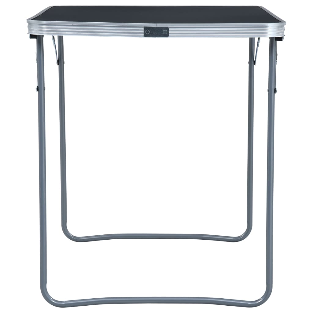 Vidaxl Camping Table zusammenklappbar mit Metallrahmen 80x60 cm Grau