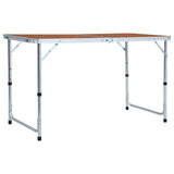 VIDAXL Camping Tabelle zusammenklappbar 120 x 60 cm Aluminium