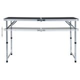 VIDAXL Camping Tabelle zusammenklappbar 120 x 60 cm Aluminiumgrau
