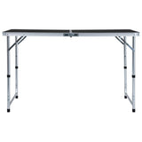 VIDAXL Camping Tabelle zusammenklappbar 120 x 60 cm Aluminiumgrau